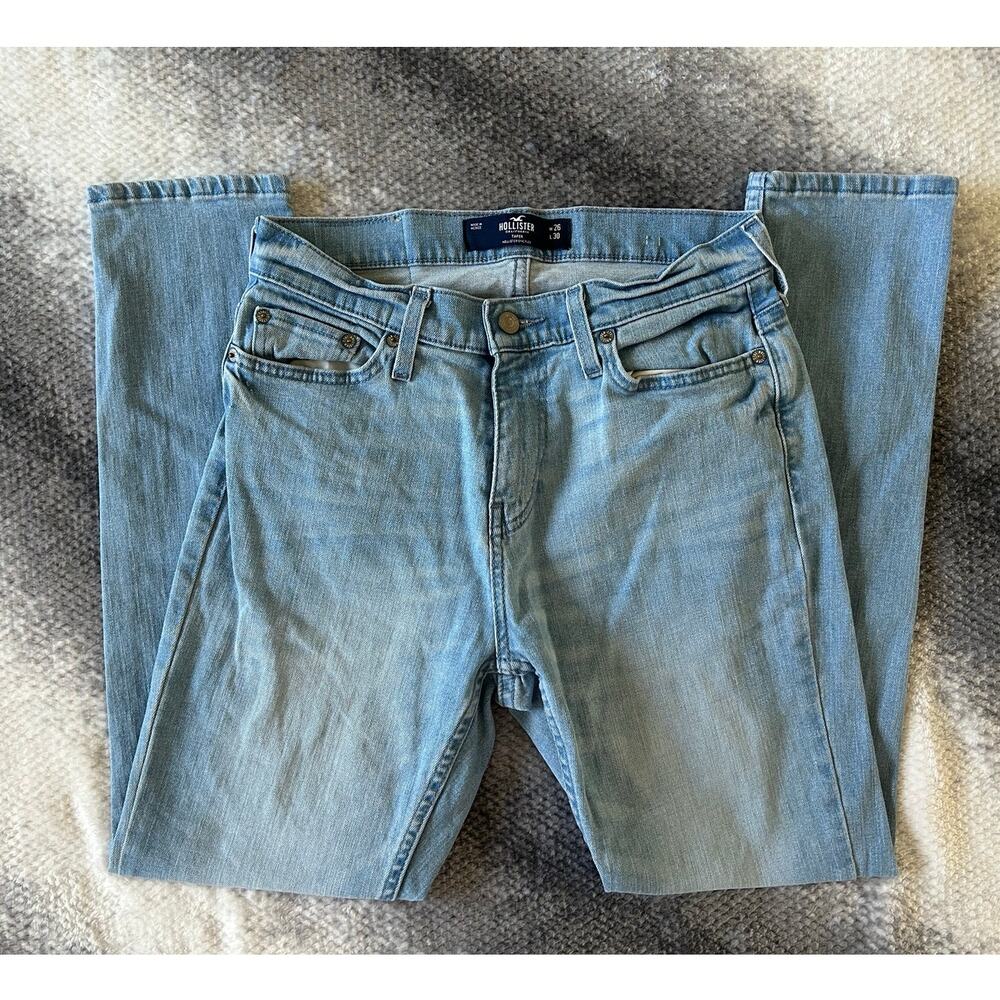 Hollister Taper Epic Flex Light Wash Women Jeans Tagged 26 x 30 Actual 28 X 28